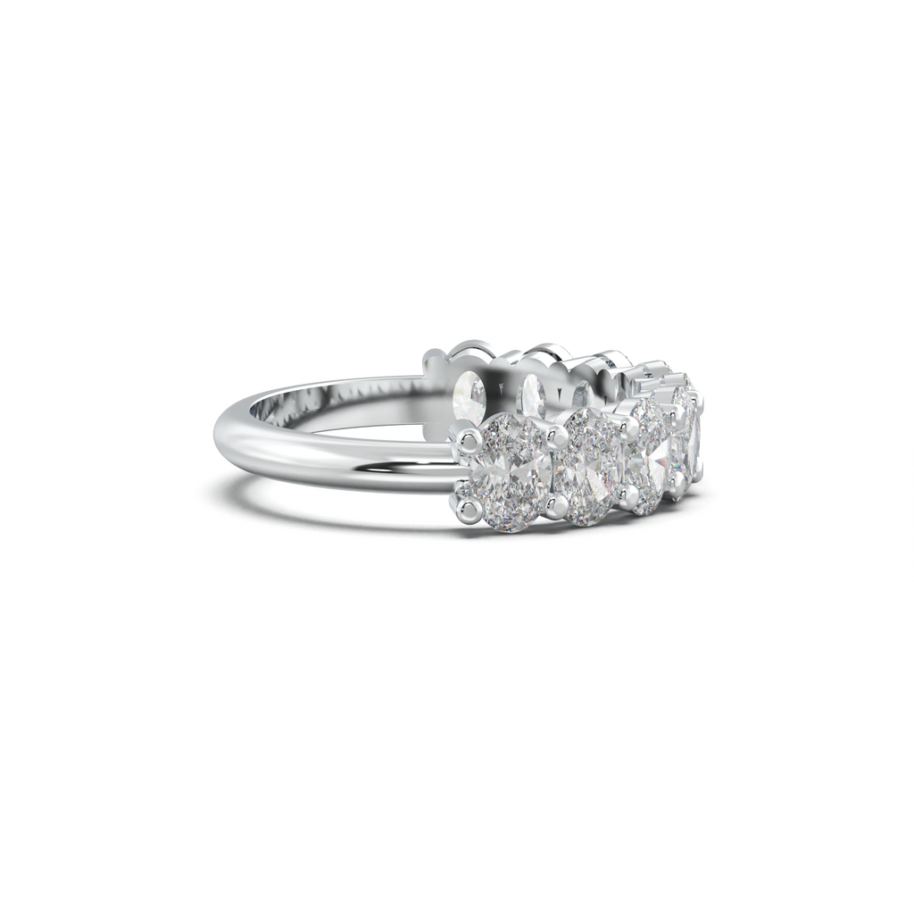 Nine-Oval Half-Eternity Wedding Band