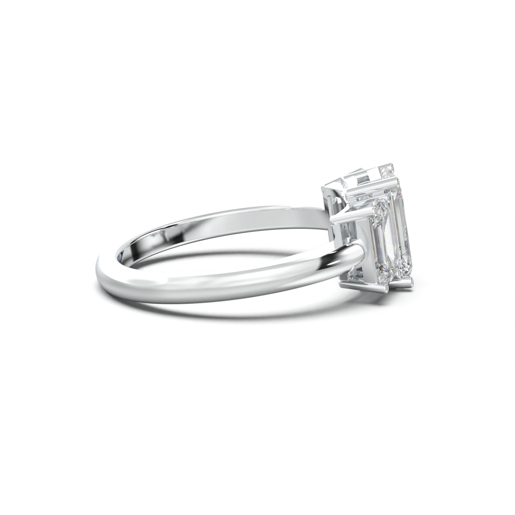 Emerald Three-Stone Engagement Ring