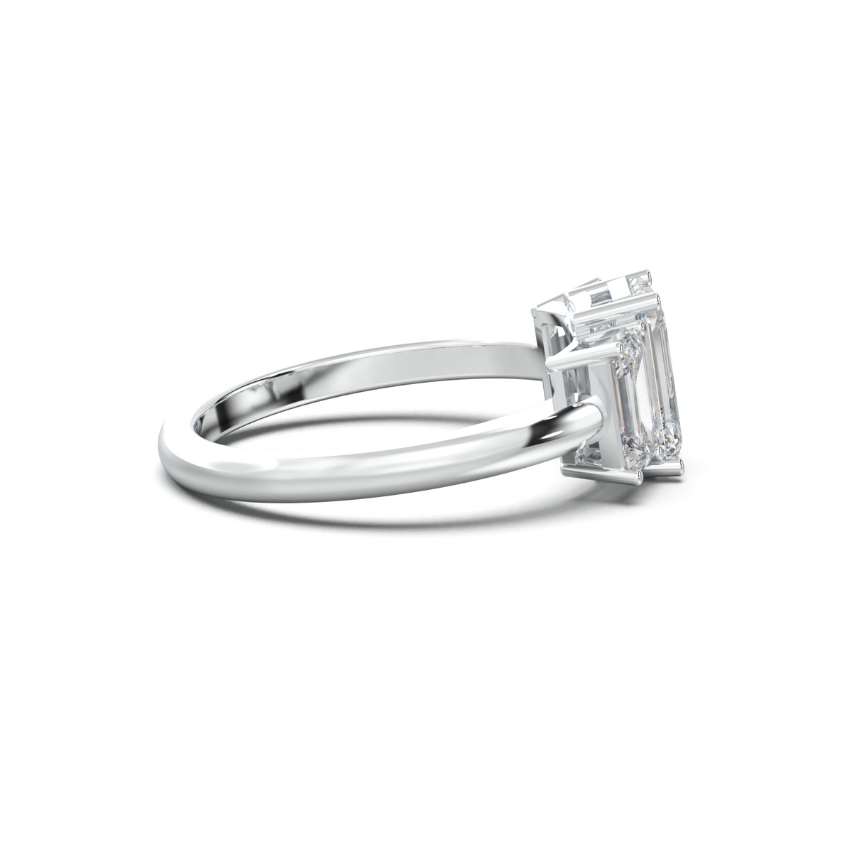 Emerald Three-Stone Engagement Ring