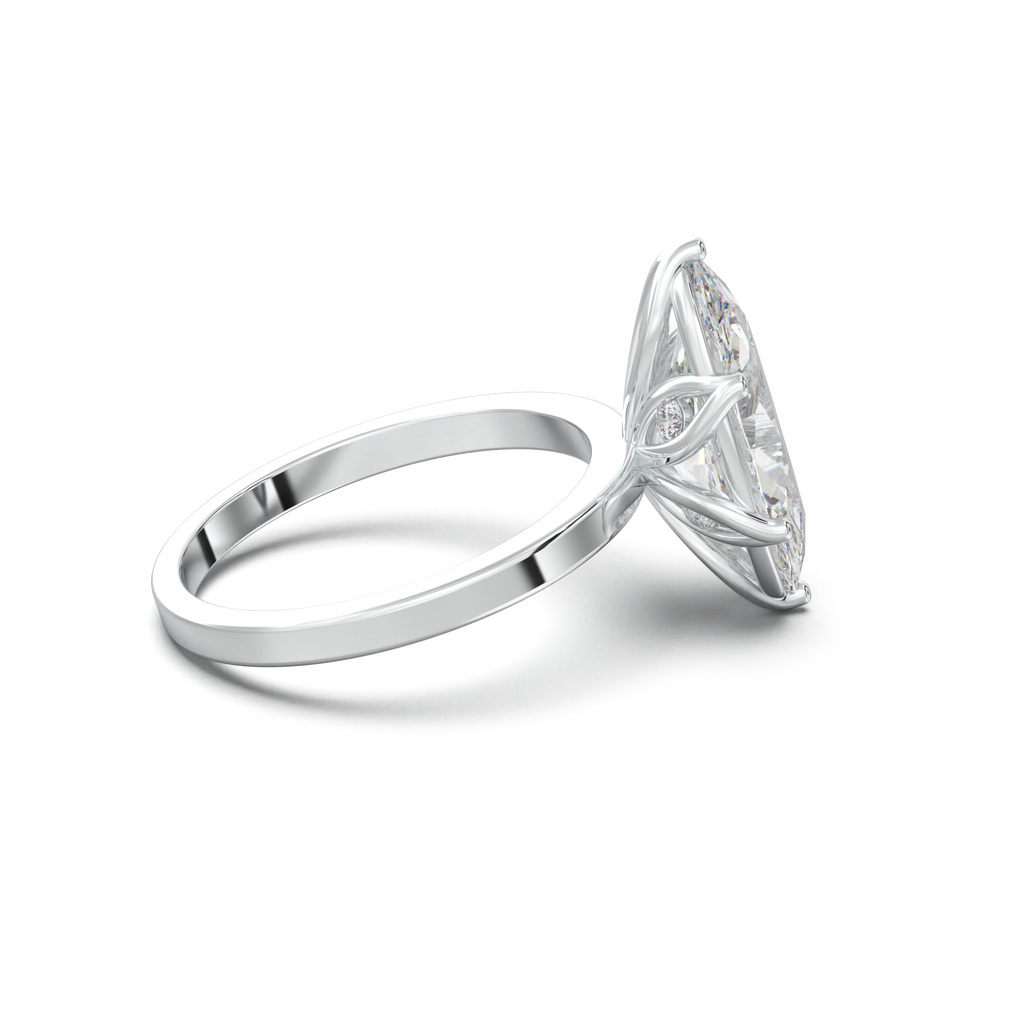 Oval Diamond-Accent Gallery Engagement Ring