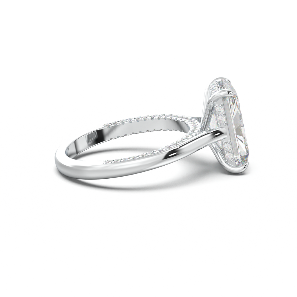 Radiant Pavé Hidden Halo Engagement Ring