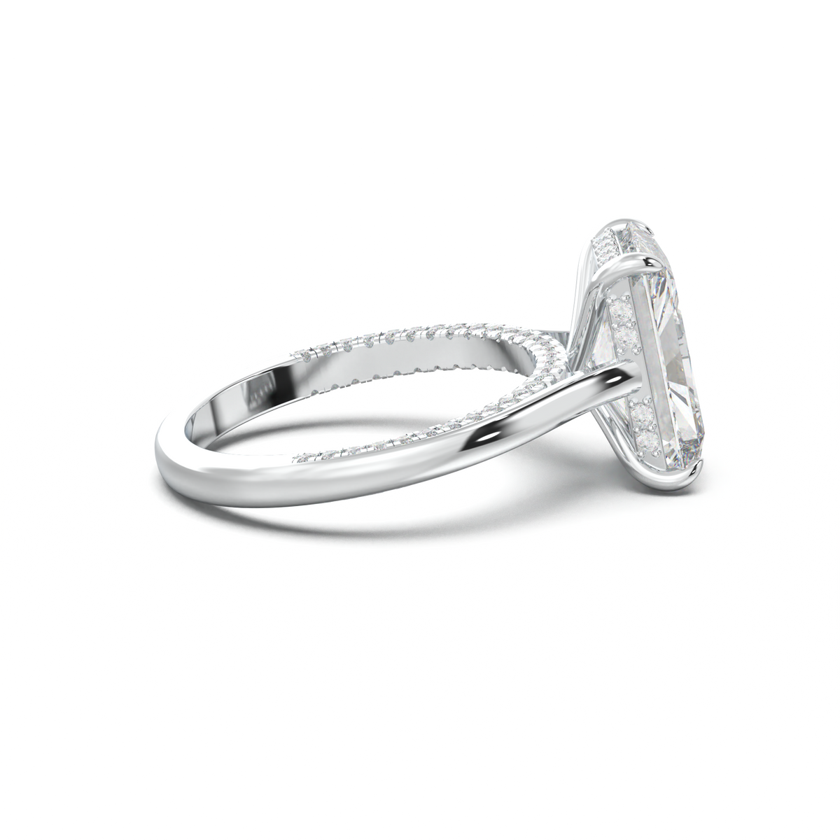 Radiant Pavé Hidden Halo Engagement Ring