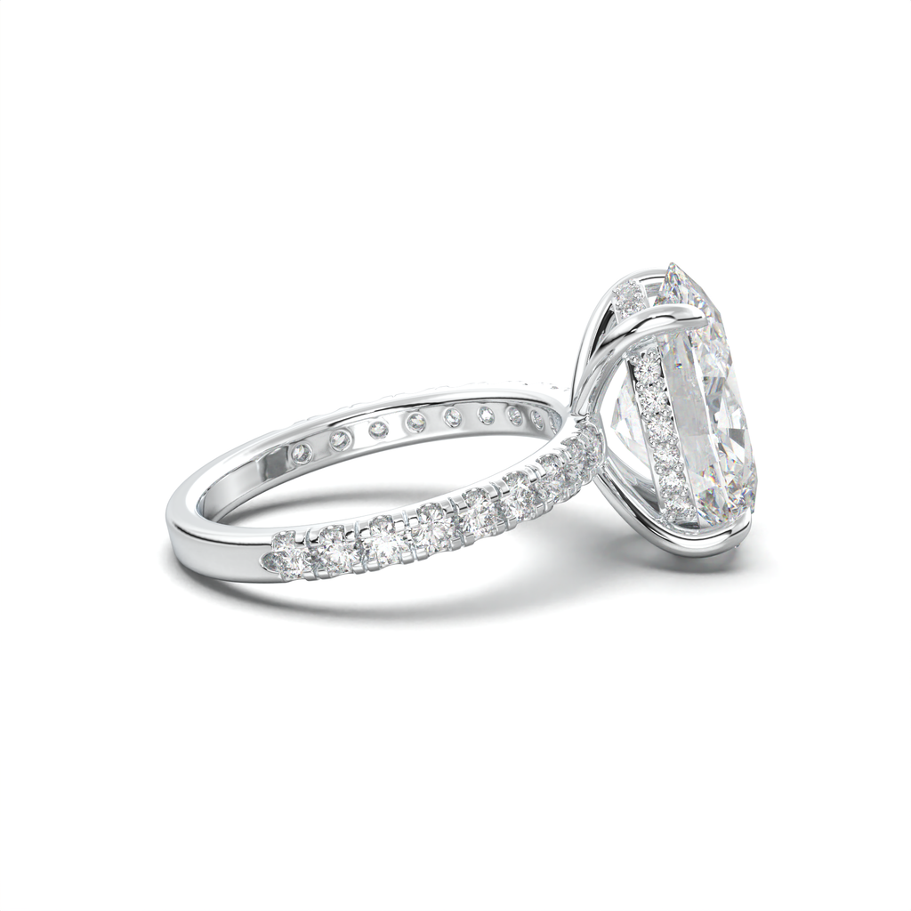 Oval Pavé Hidden Halo Engagement Ring