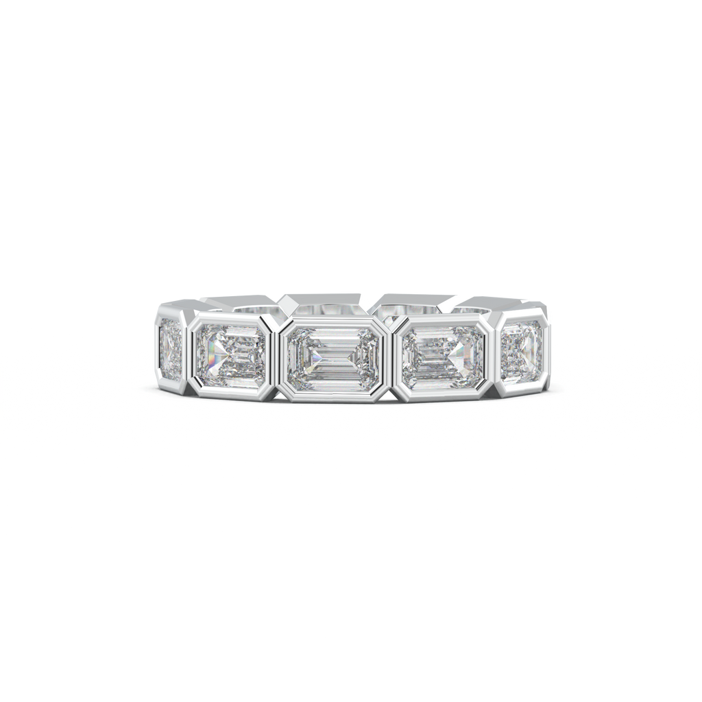 Emerald-Cut Bezel-Style Eternity Wedding Band