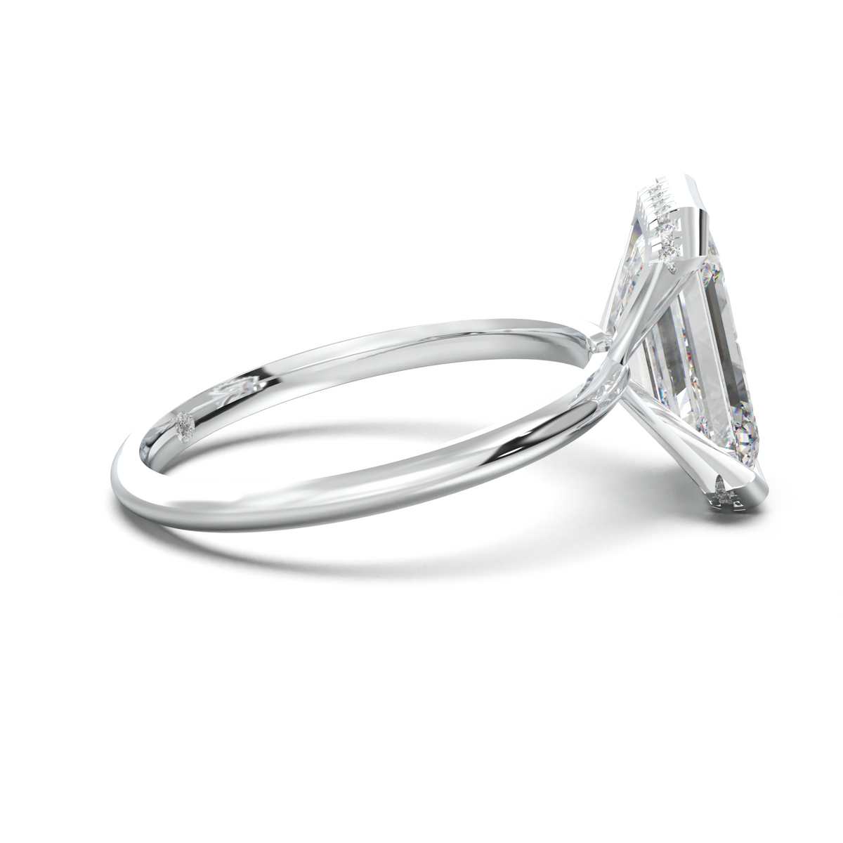 Emerald Hidden Halo Engagement Ring