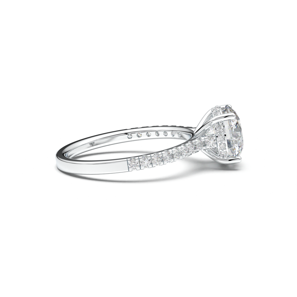 Round Pavé Engagement Ring