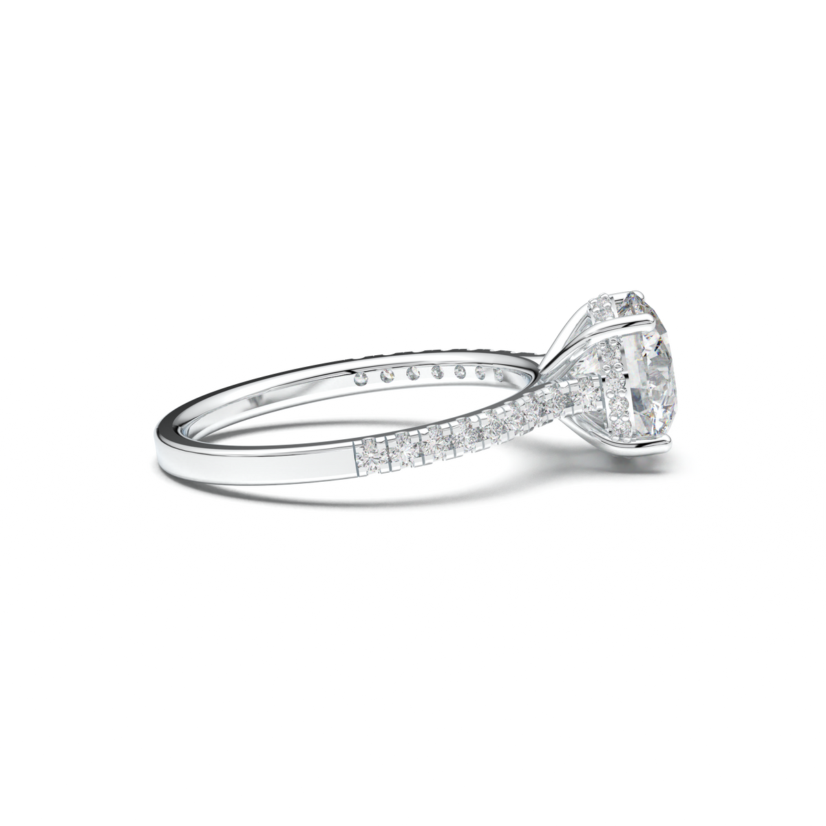 Round Pavé Engagement Ring