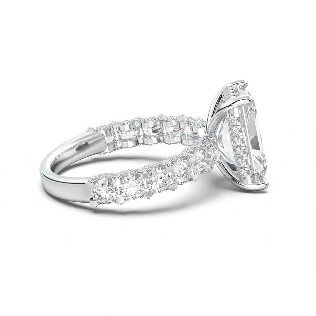 Radiant Diamond Band Engagement Ring