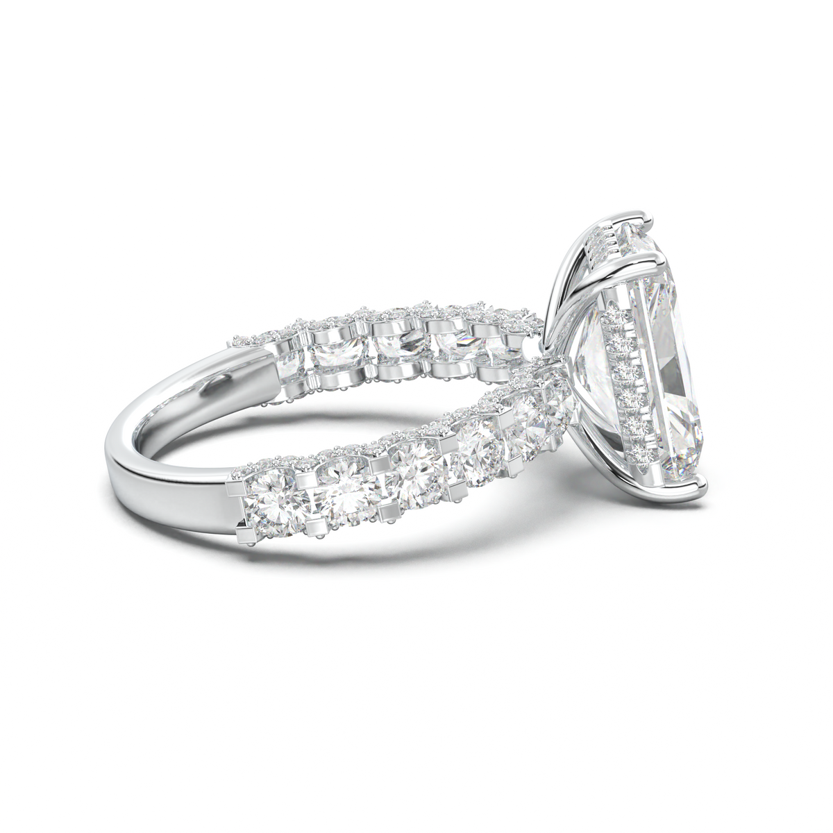 Radiant Diamond Band Engagement Ring