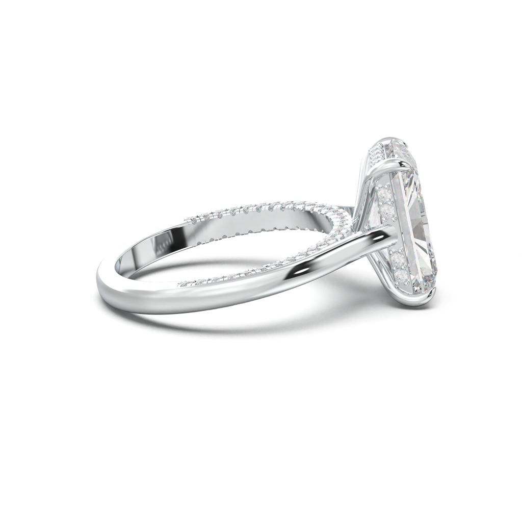 Radiant Pavé Hidden Halo Engagement Ring