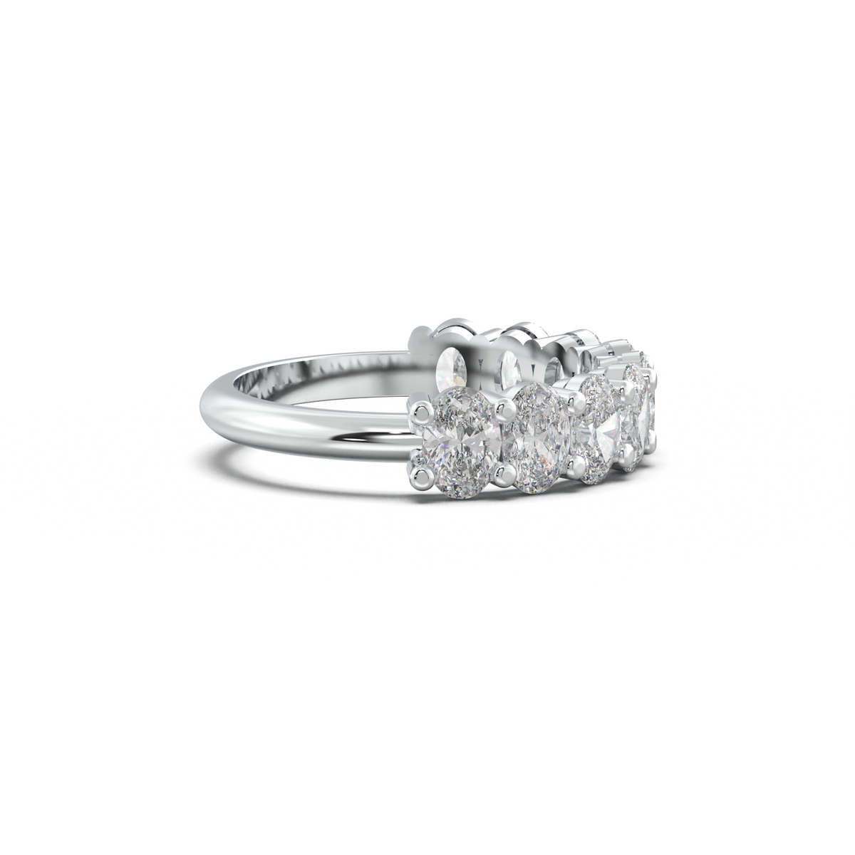 Nine-Oval Half-Eternity Wedding Band