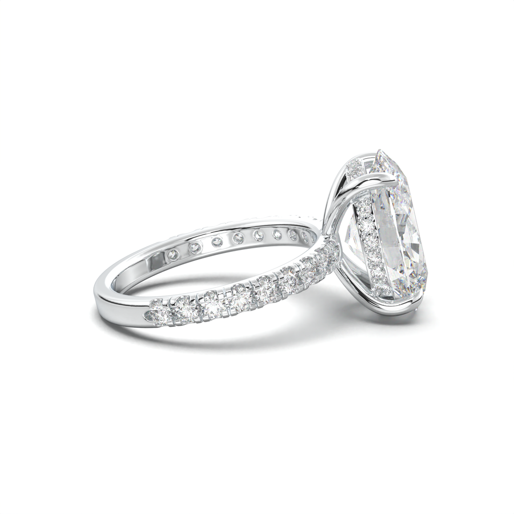 Oval Pavé Hidden Halo Engagement Ring