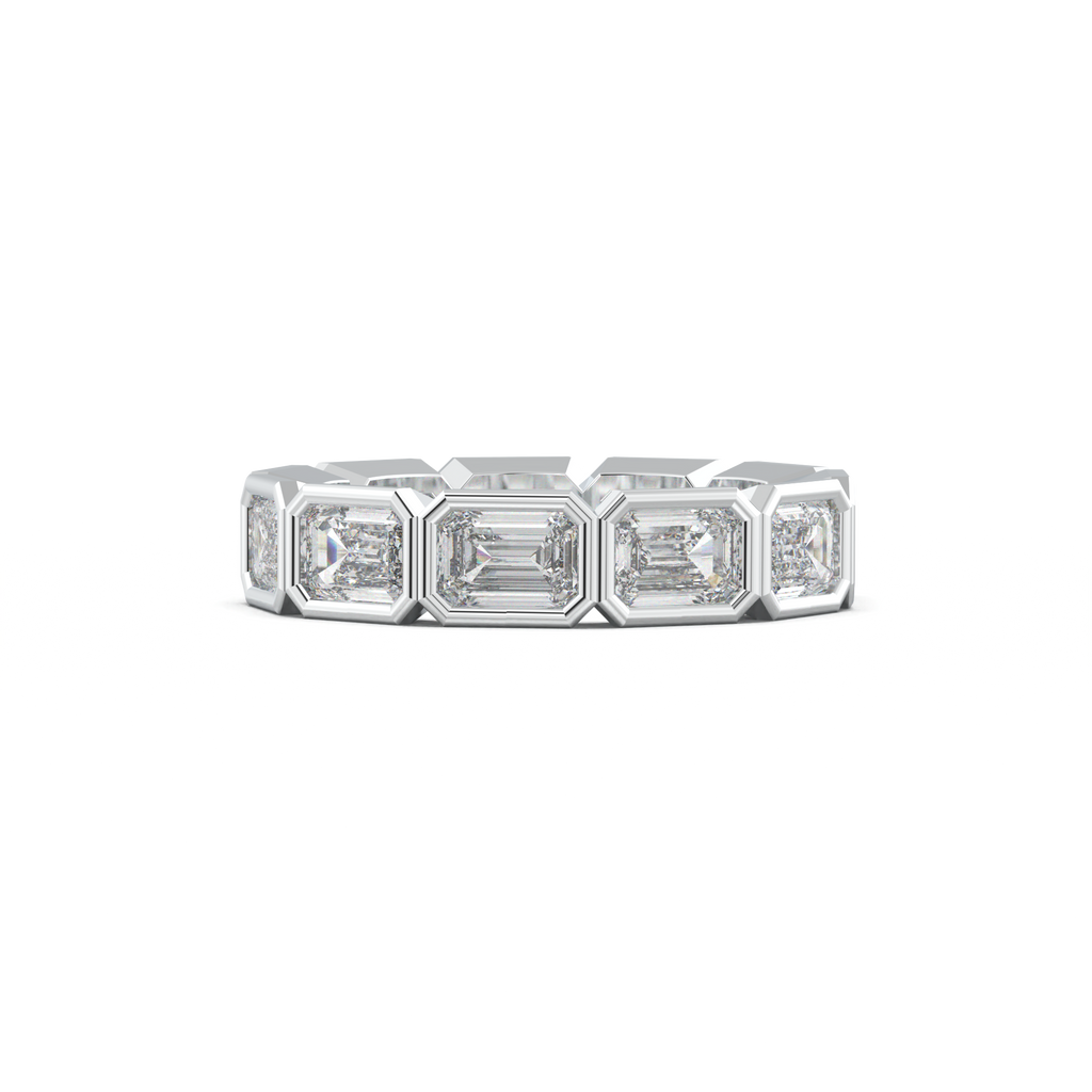 Emerald-Cut Bezel-Style Eternity Wedding Band