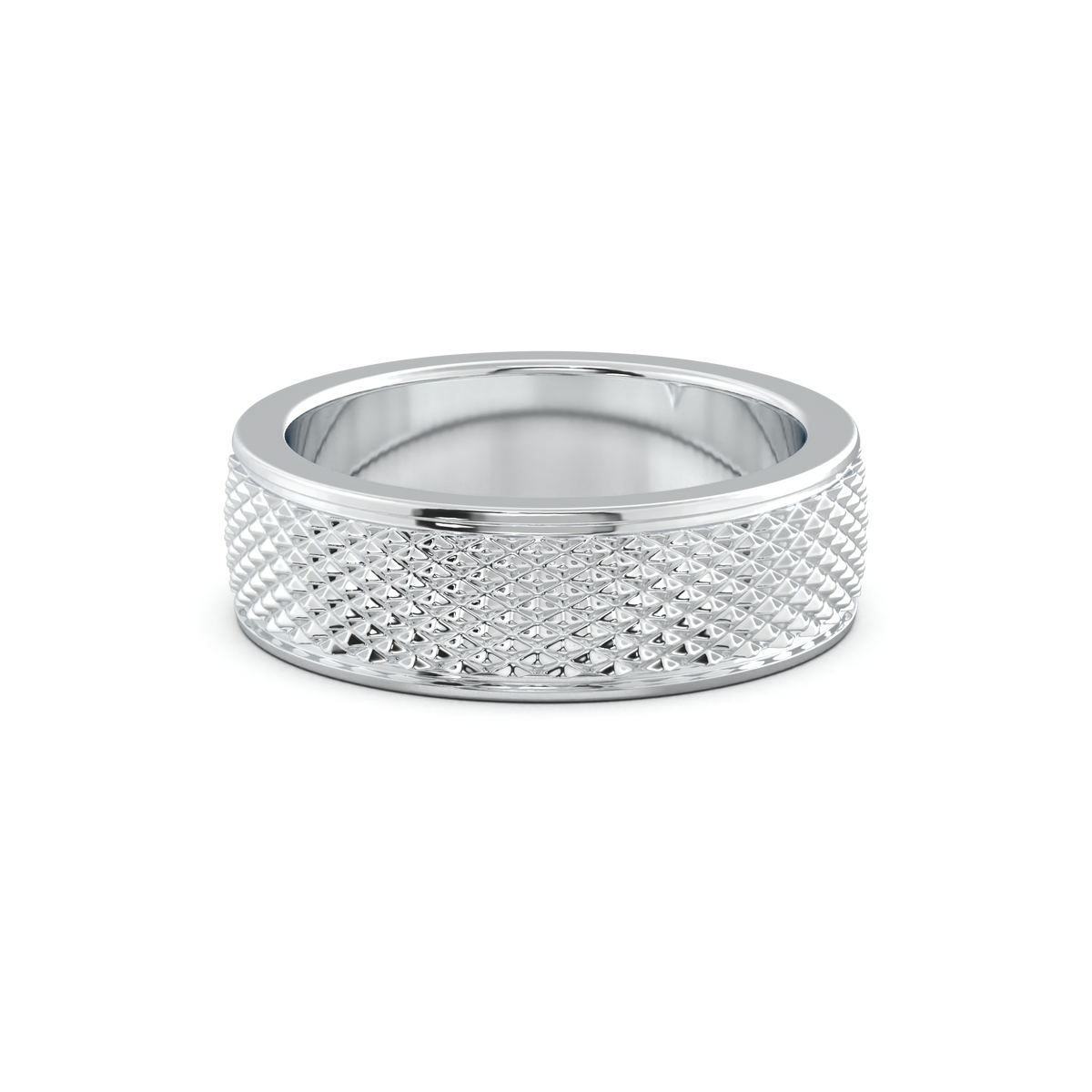 Diamond-Cut Textured Men's Wedding Band