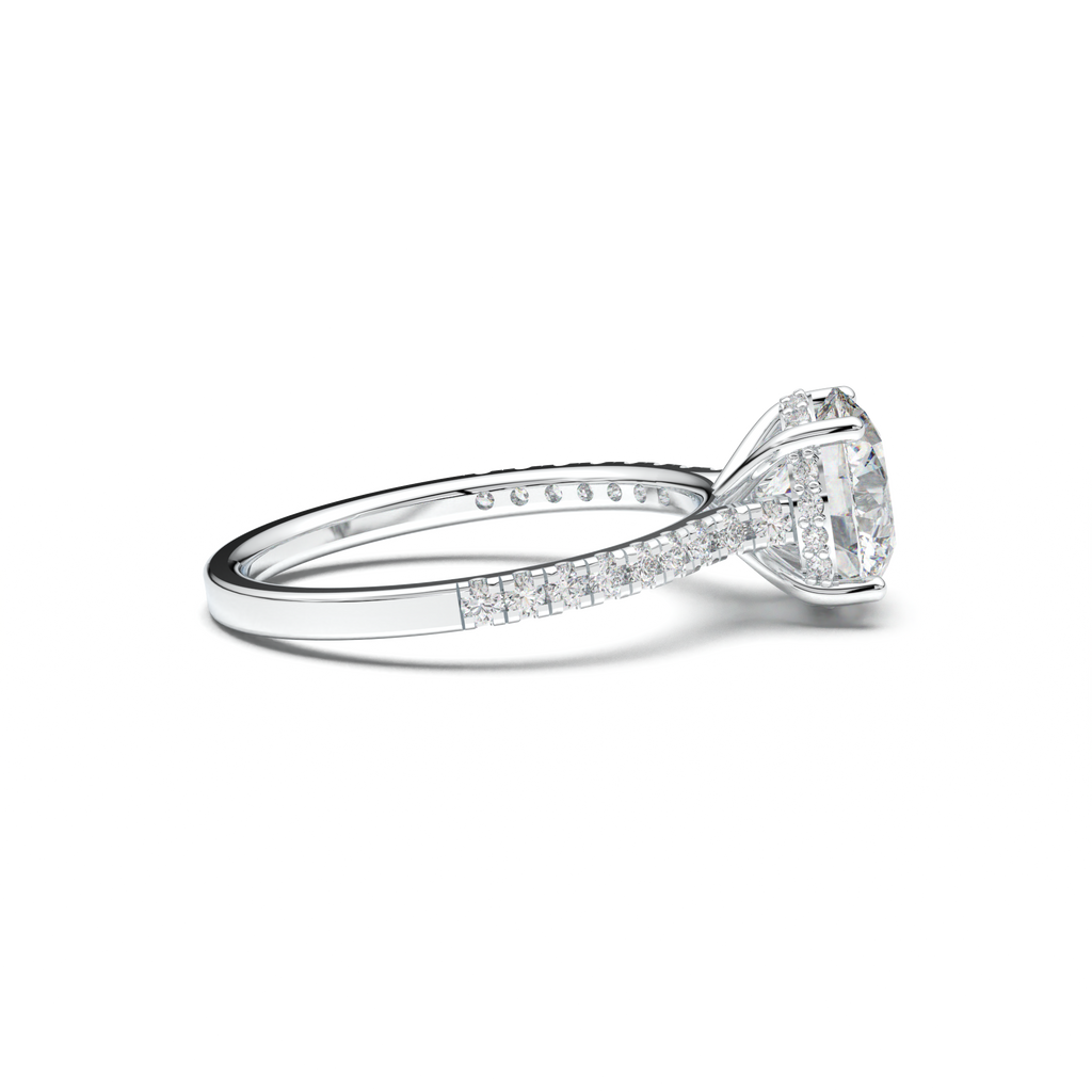 Round Pavé Engagement Ring