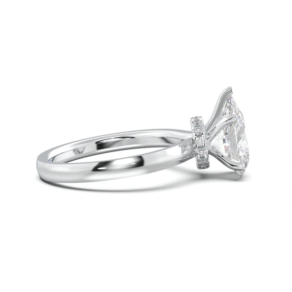 Cushion Hidden Pavé Engagement Ring