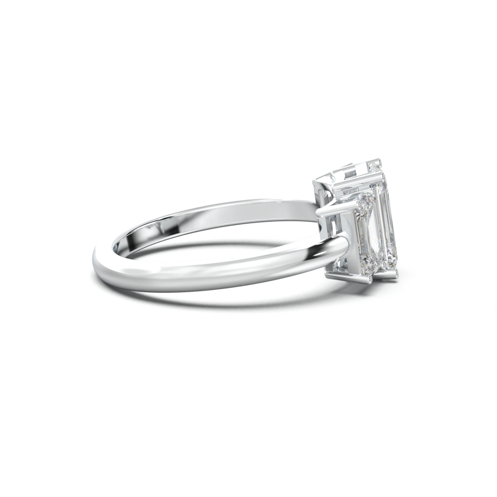 Emerald Three-Stone Engagement Ring