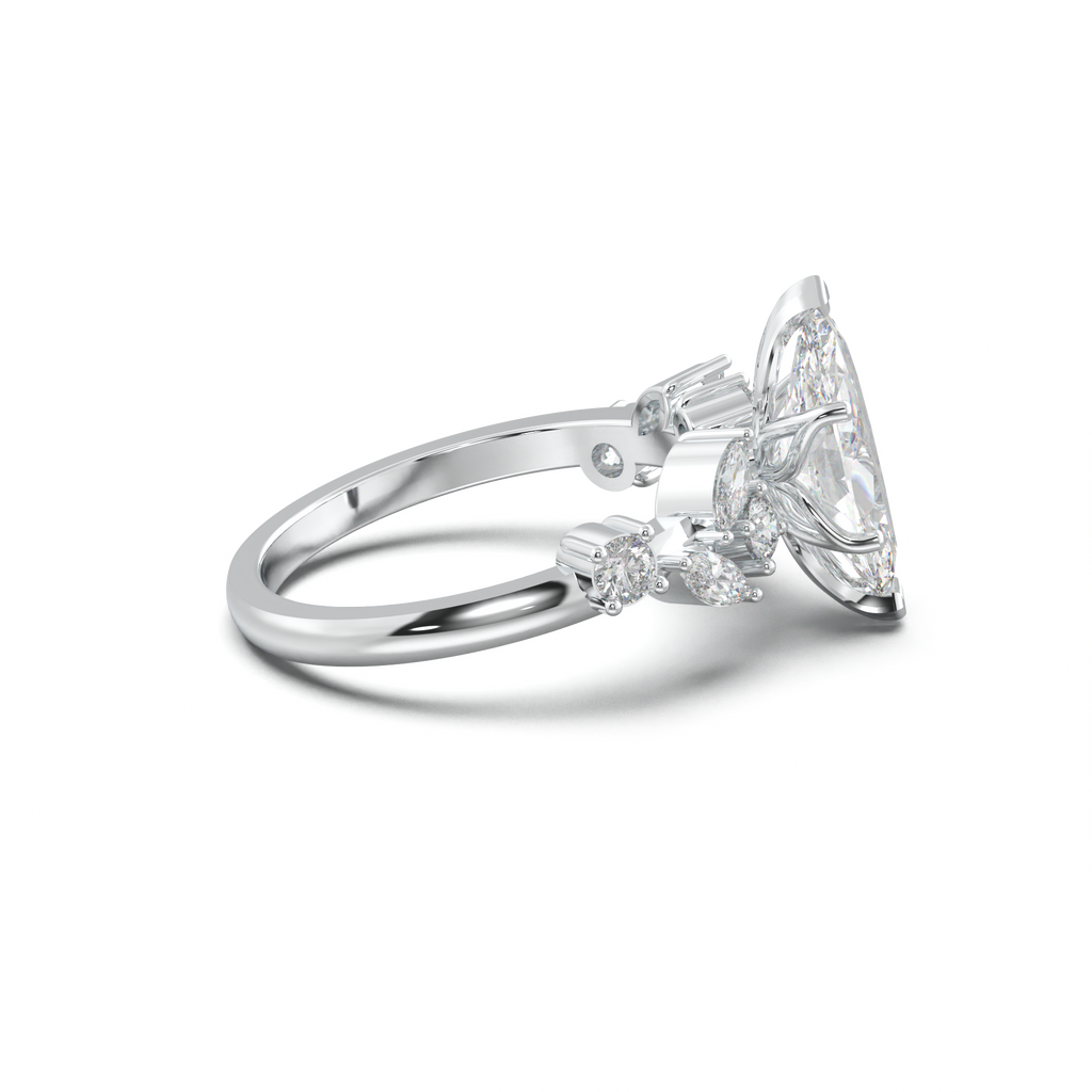 Marquise Mixed Side-Stone Engagement Ring