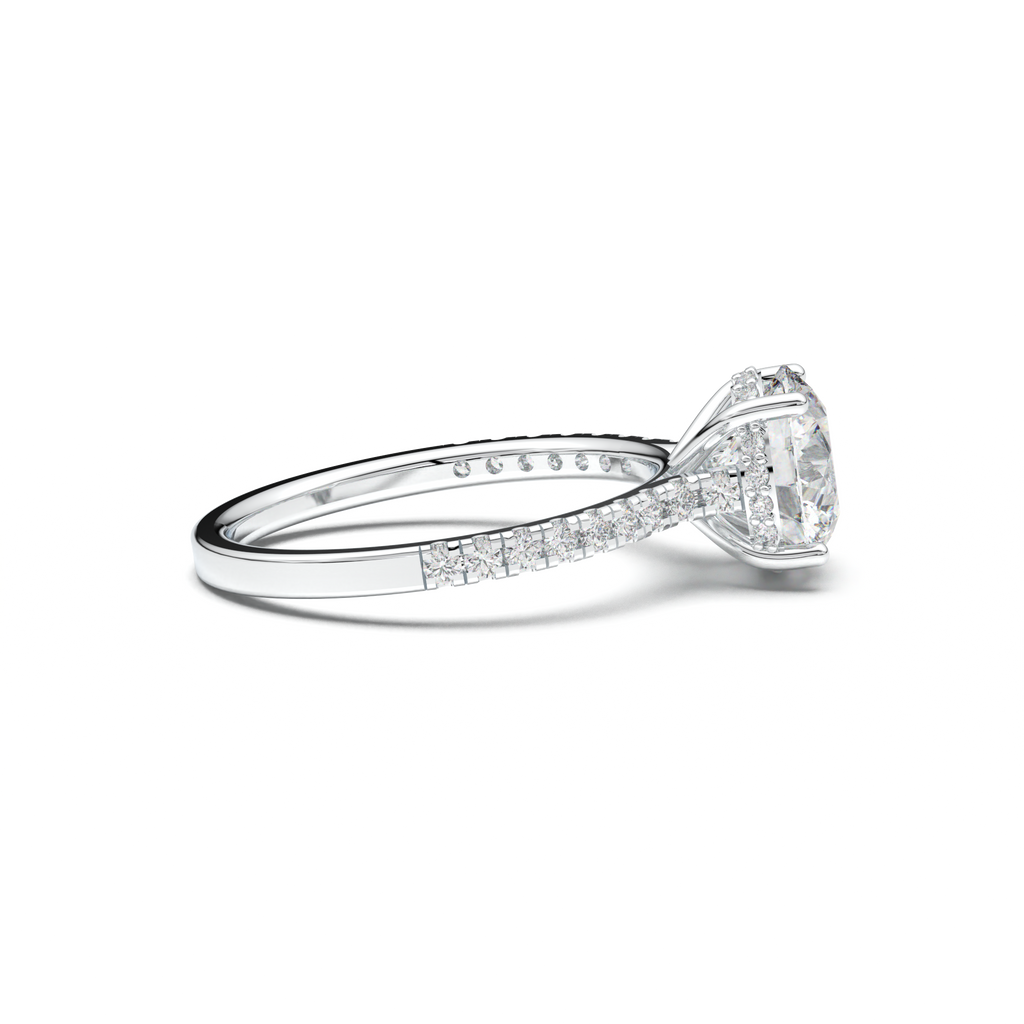 Round Pavé Engagement Ring