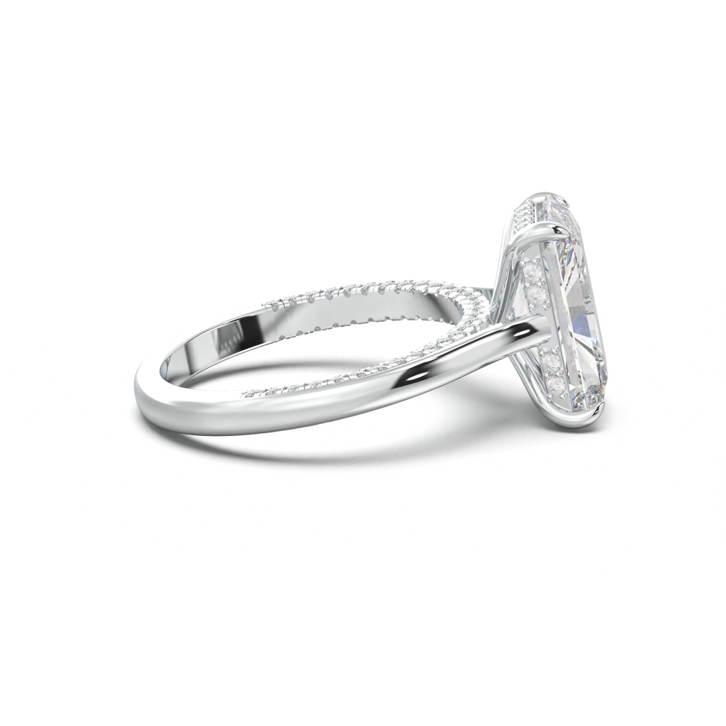 Radiant Pavé Hidden Halo Engagement Ring
