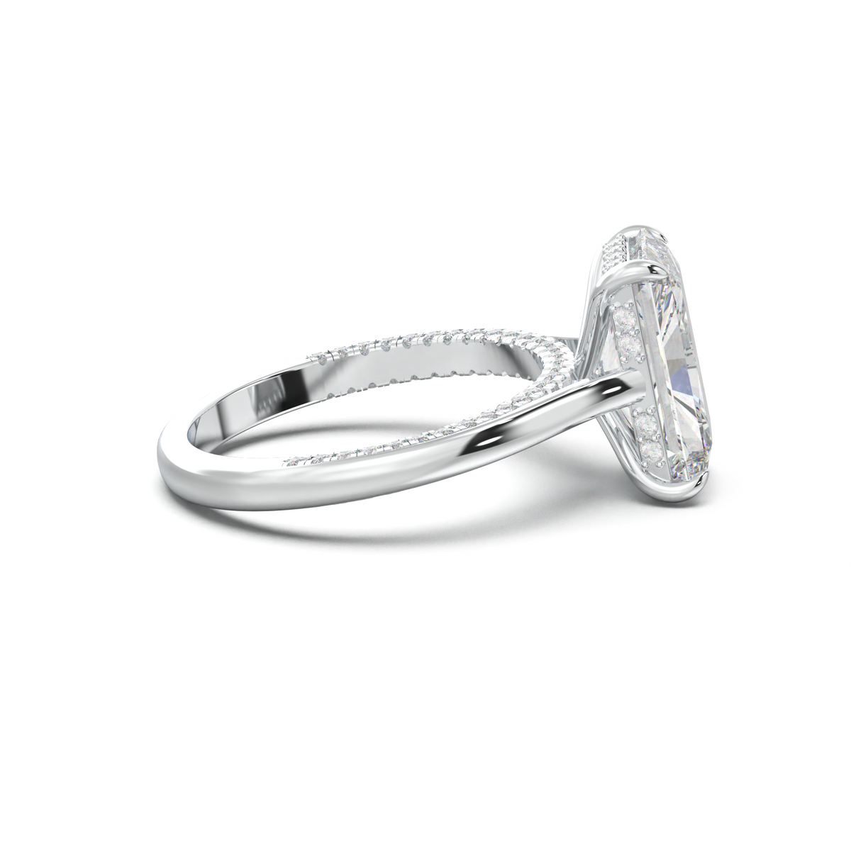 Radiant Pavé Hidden Halo Engagement Ring