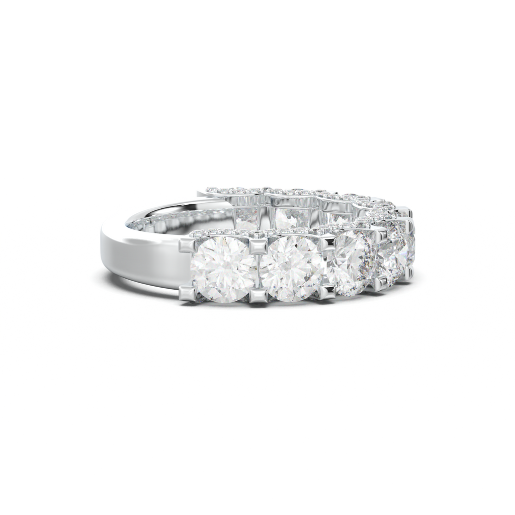 Round Diamond Pavé-Edge Wedding Band