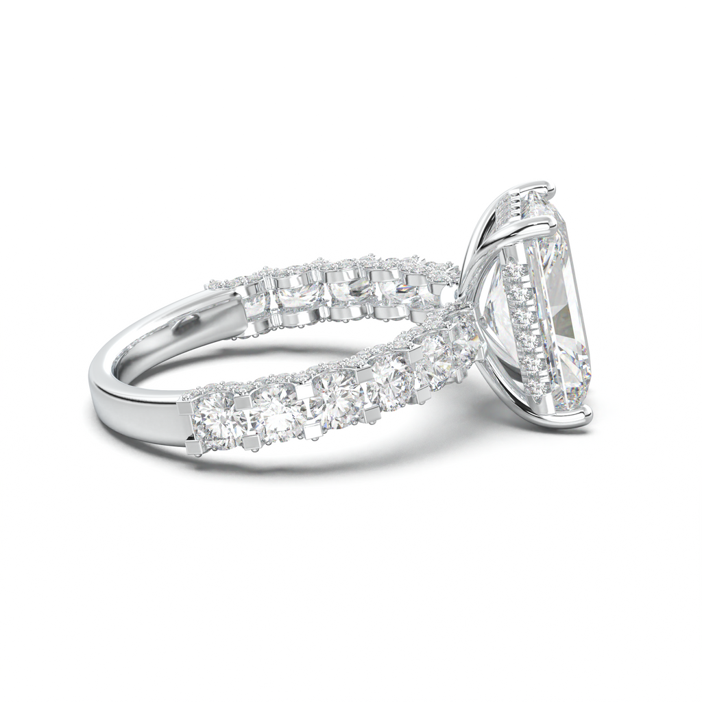 Radiant Diamond Band Engagement Ring