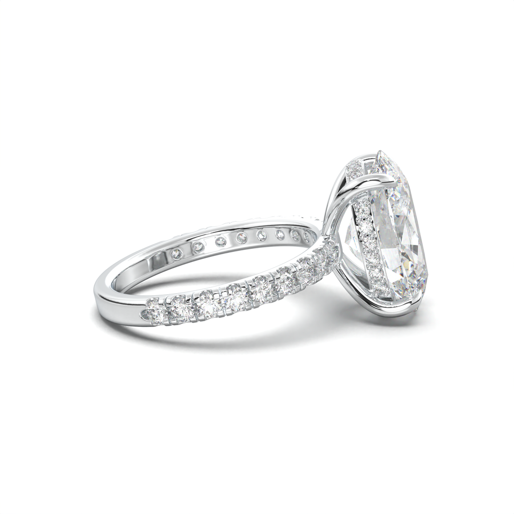 Oval Pavé Hidden Halo Engagement Ring
