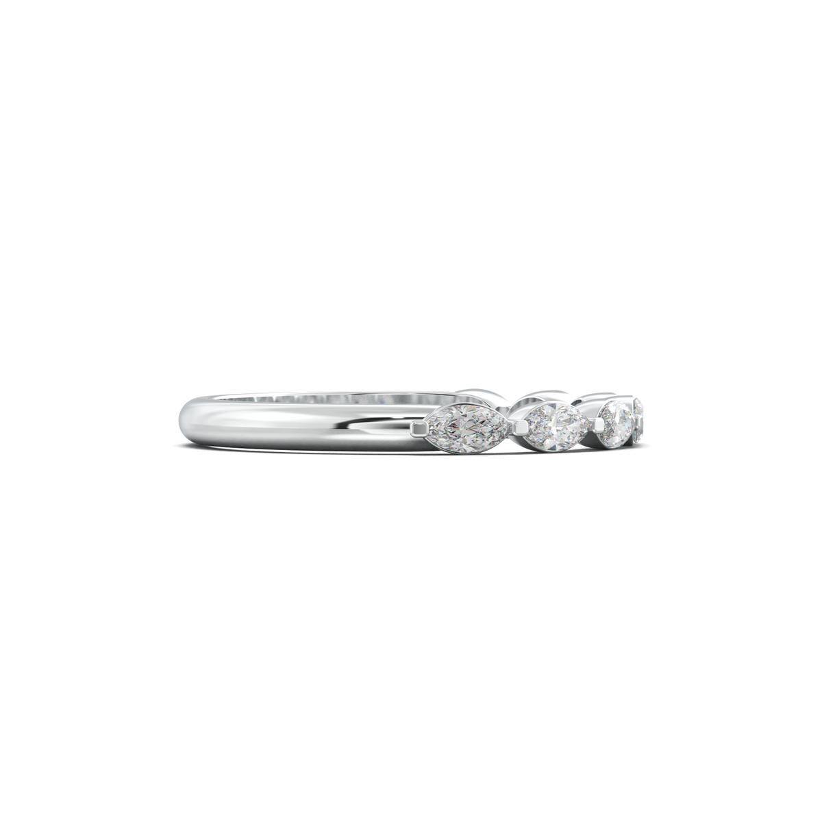 East-West Marquise Half-Eternity Wedding Band
