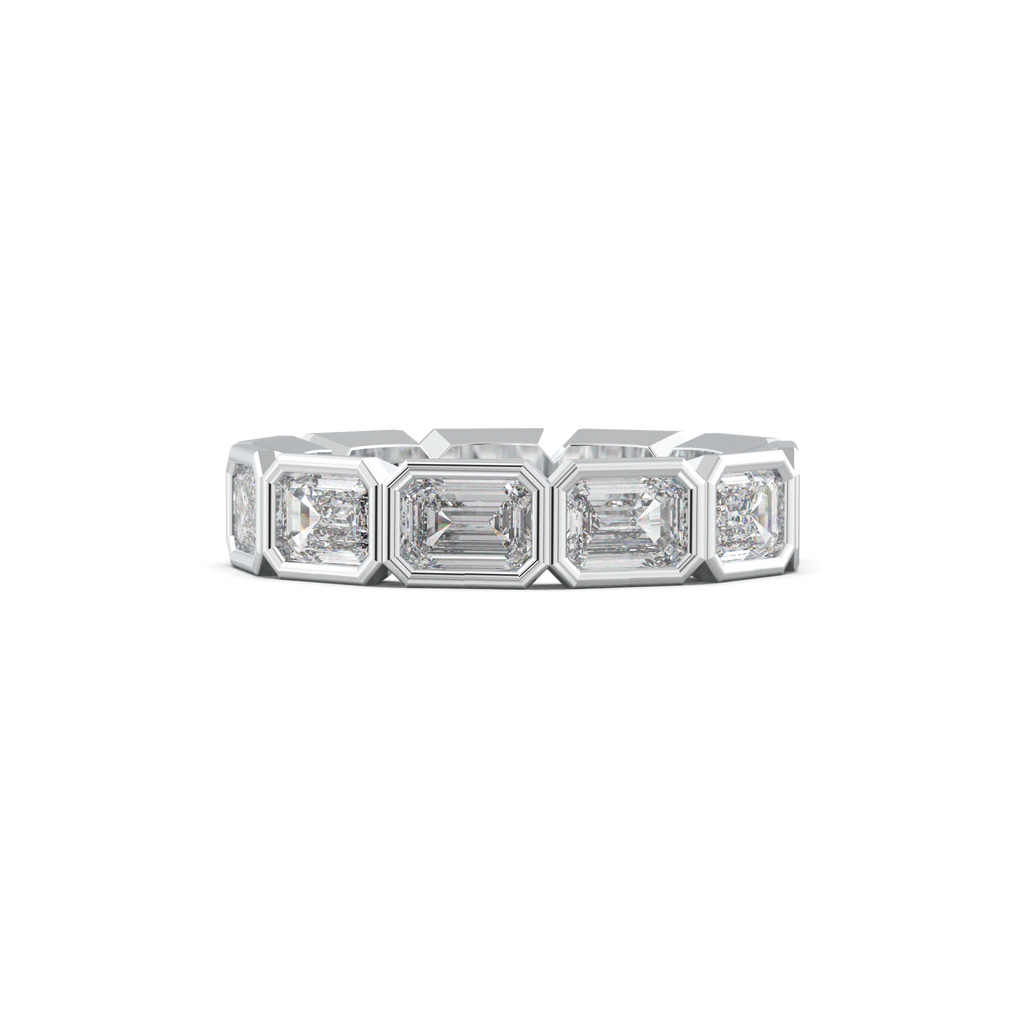 Emerald-Cut Bezel-Style Eternity Wedding Band