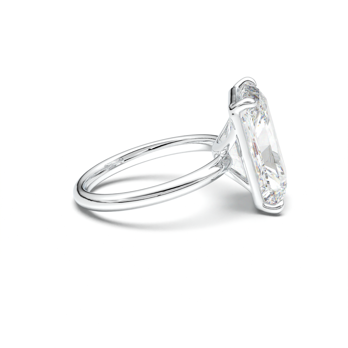 Radiant Solitaire Horseshoe Setting Engagement Ring