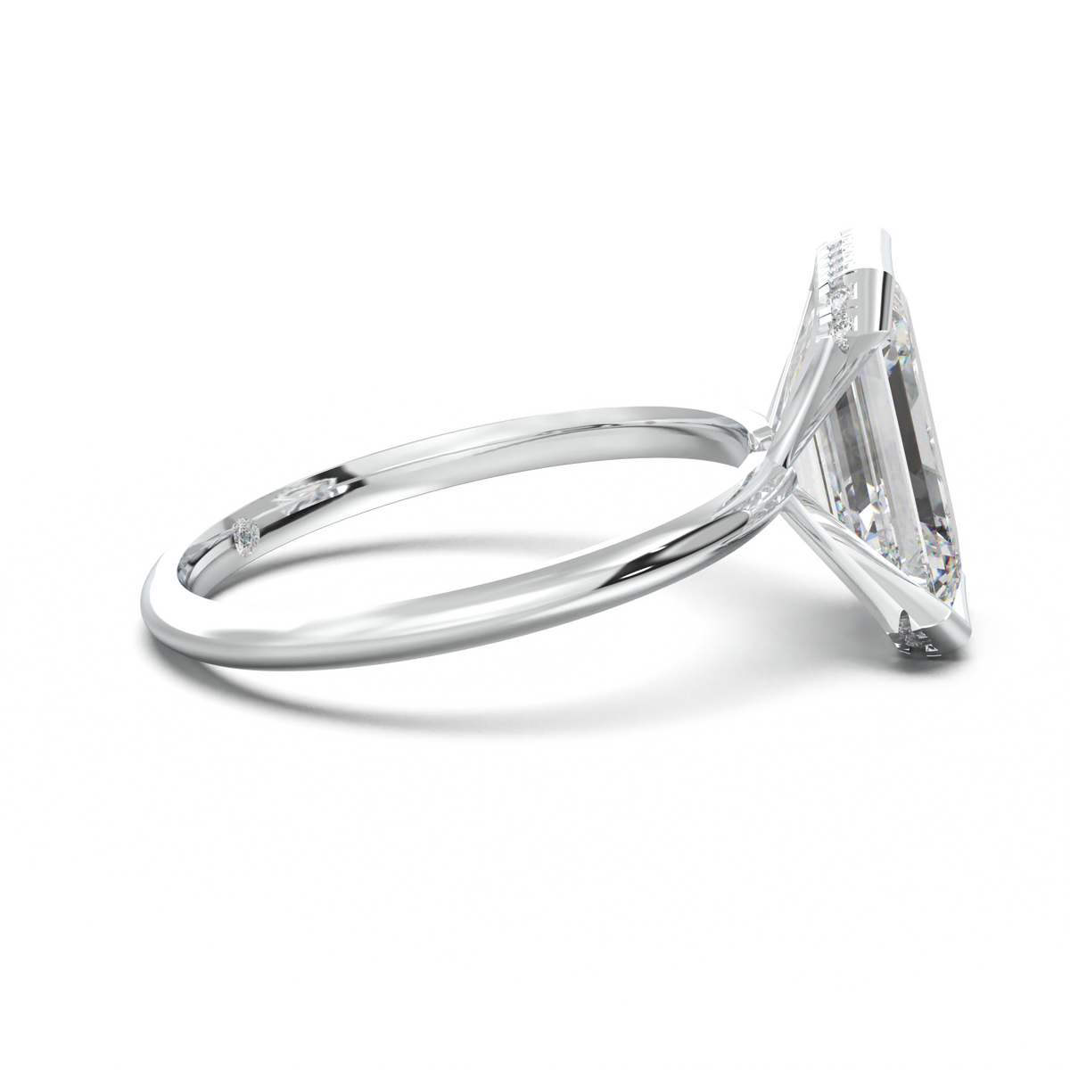Emerald Hidden Halo Engagement Ring