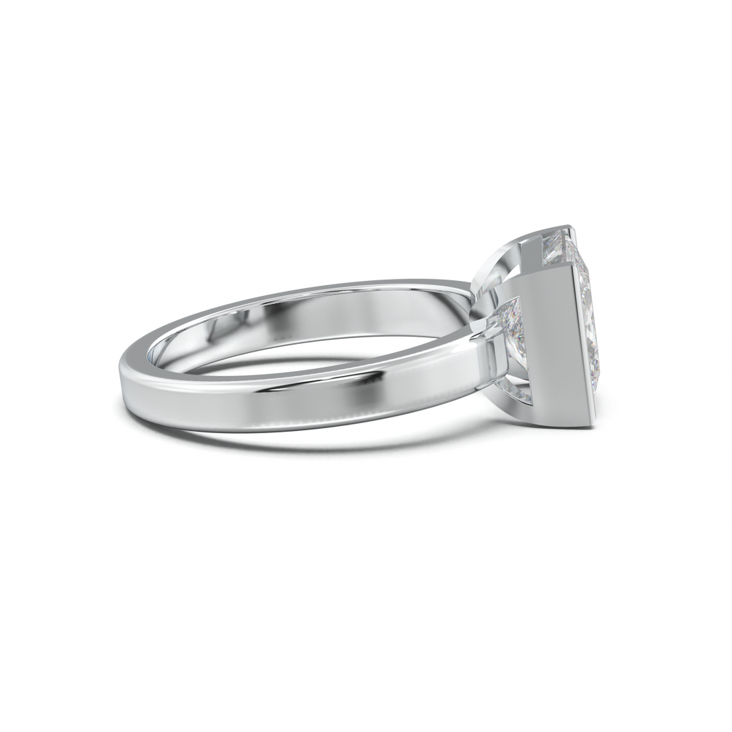 Princess Half-Bezel Engagement Ring