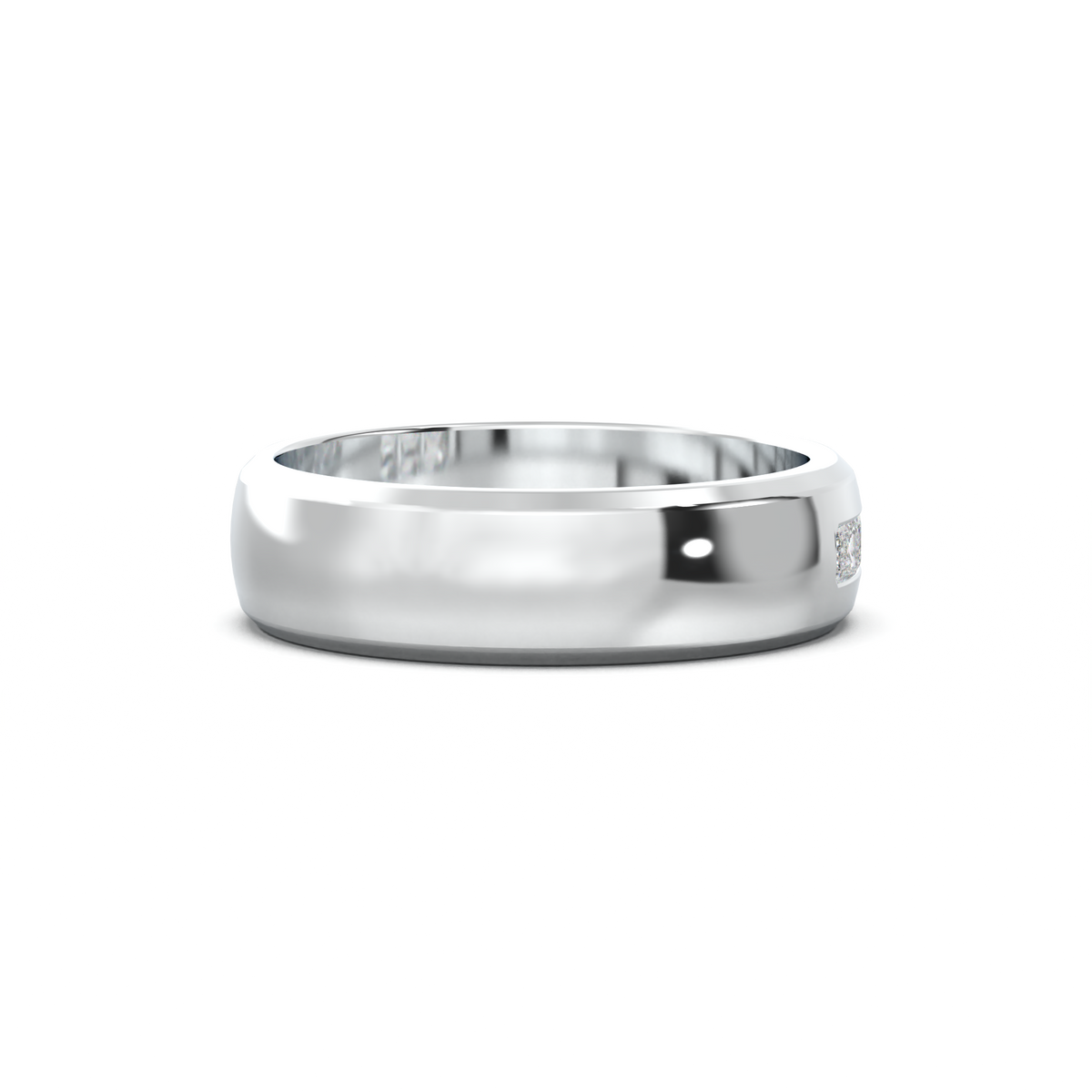 Three-Emerald Inlay Men's Band