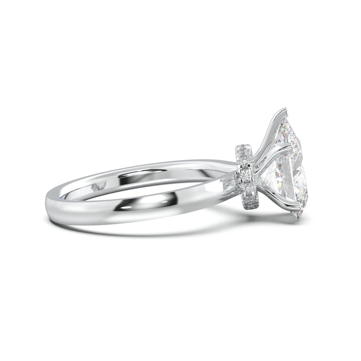 Cushion Hidden Pavé Engagement Ring