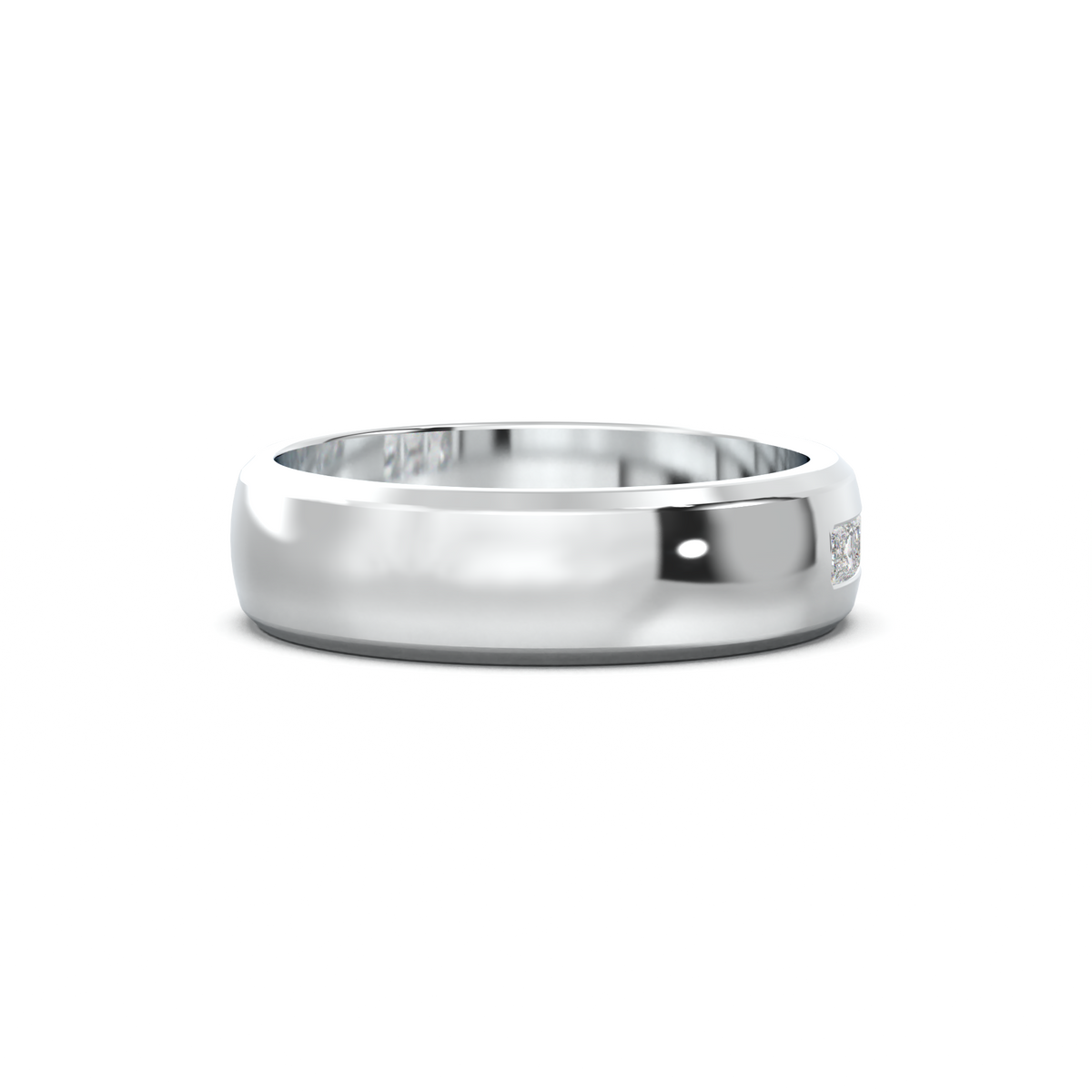 Three-Emerald Inlay Men's Band