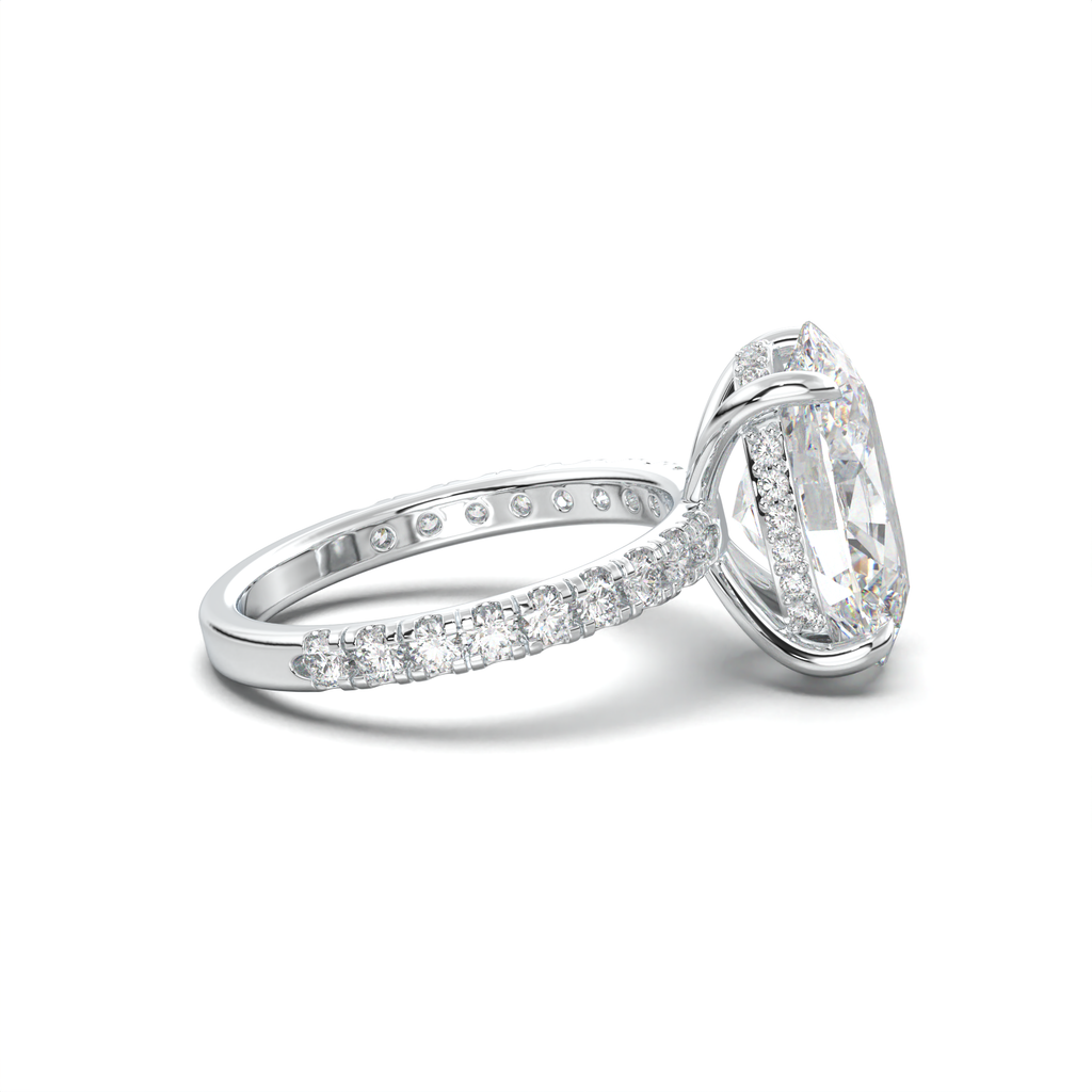 Oval Pavé Hidden Halo Engagement Ring