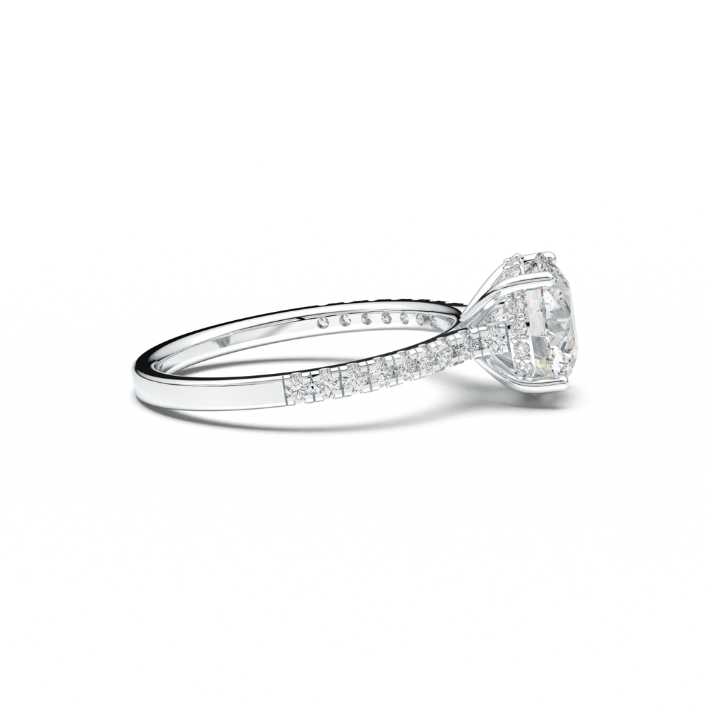 Round Pavé Engagement Ring