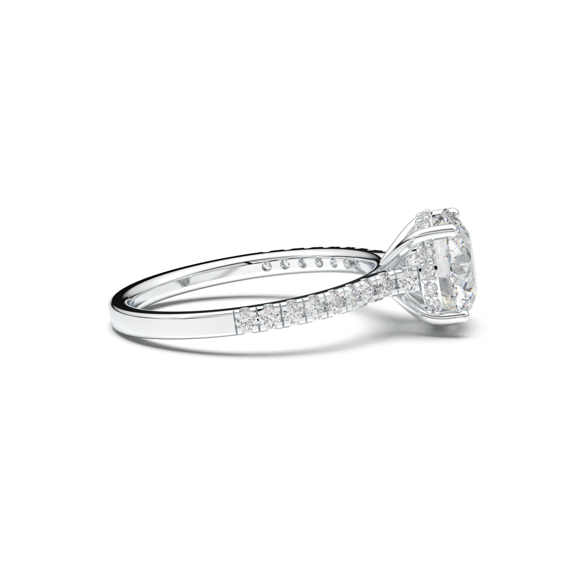 Round Pavé Engagement Ring