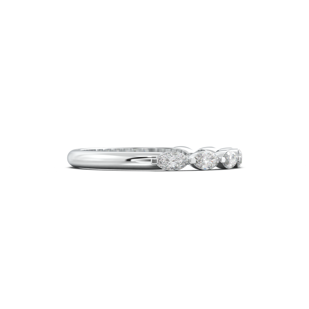 East-West Marquise Half-Eternity Wedding Band