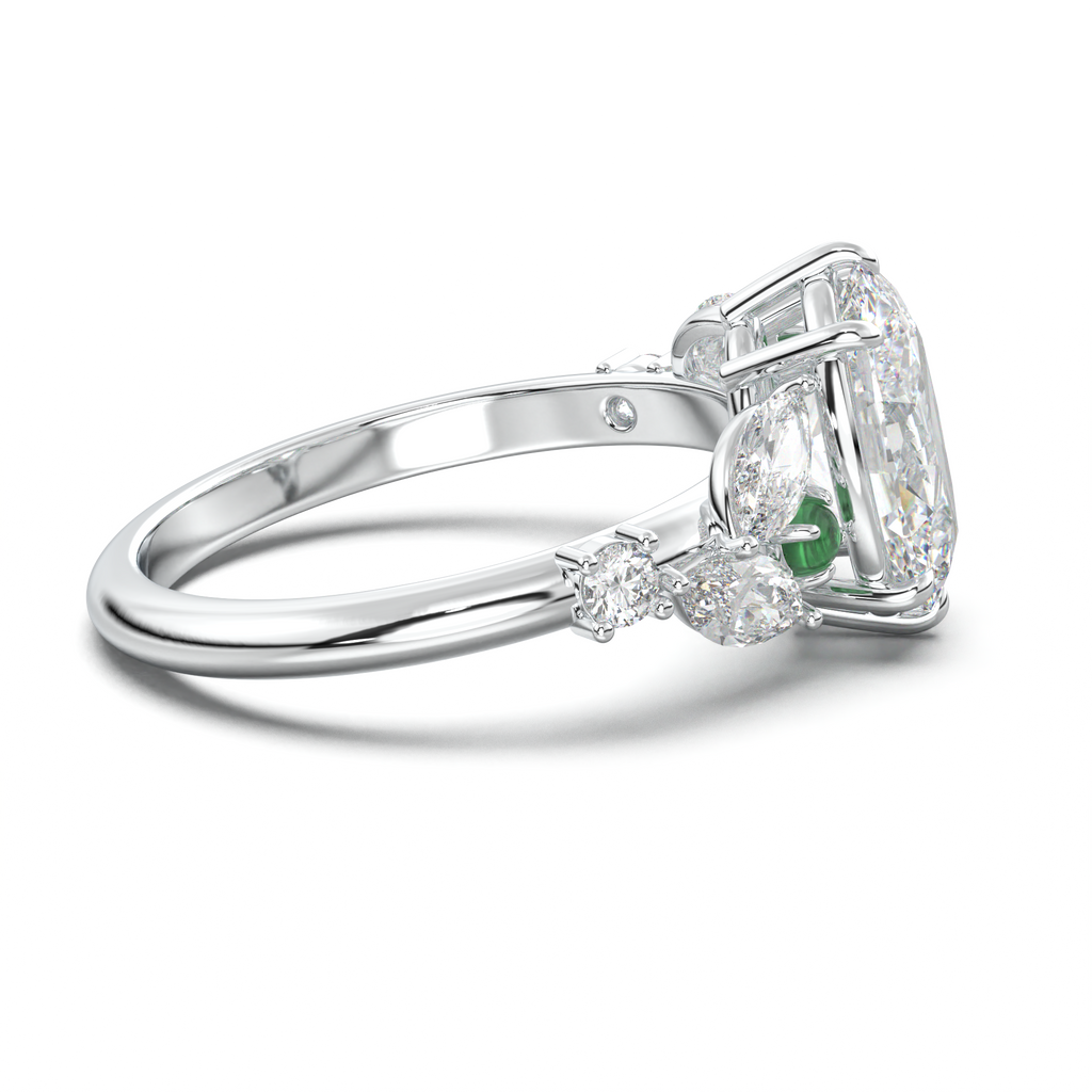 Oval Marquise-Accent Engagement Ring