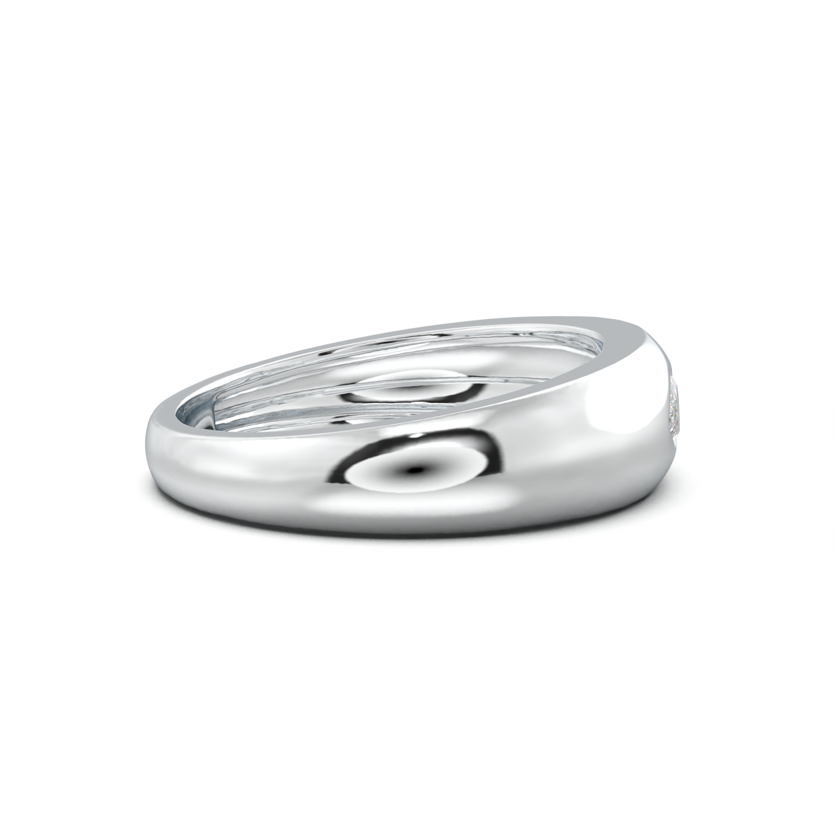 Flush-Set Marquise Men's Band