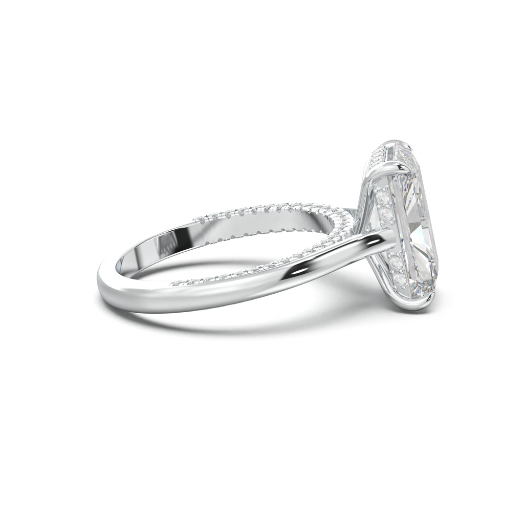Radiant Pavé Hidden Halo Engagement Ring