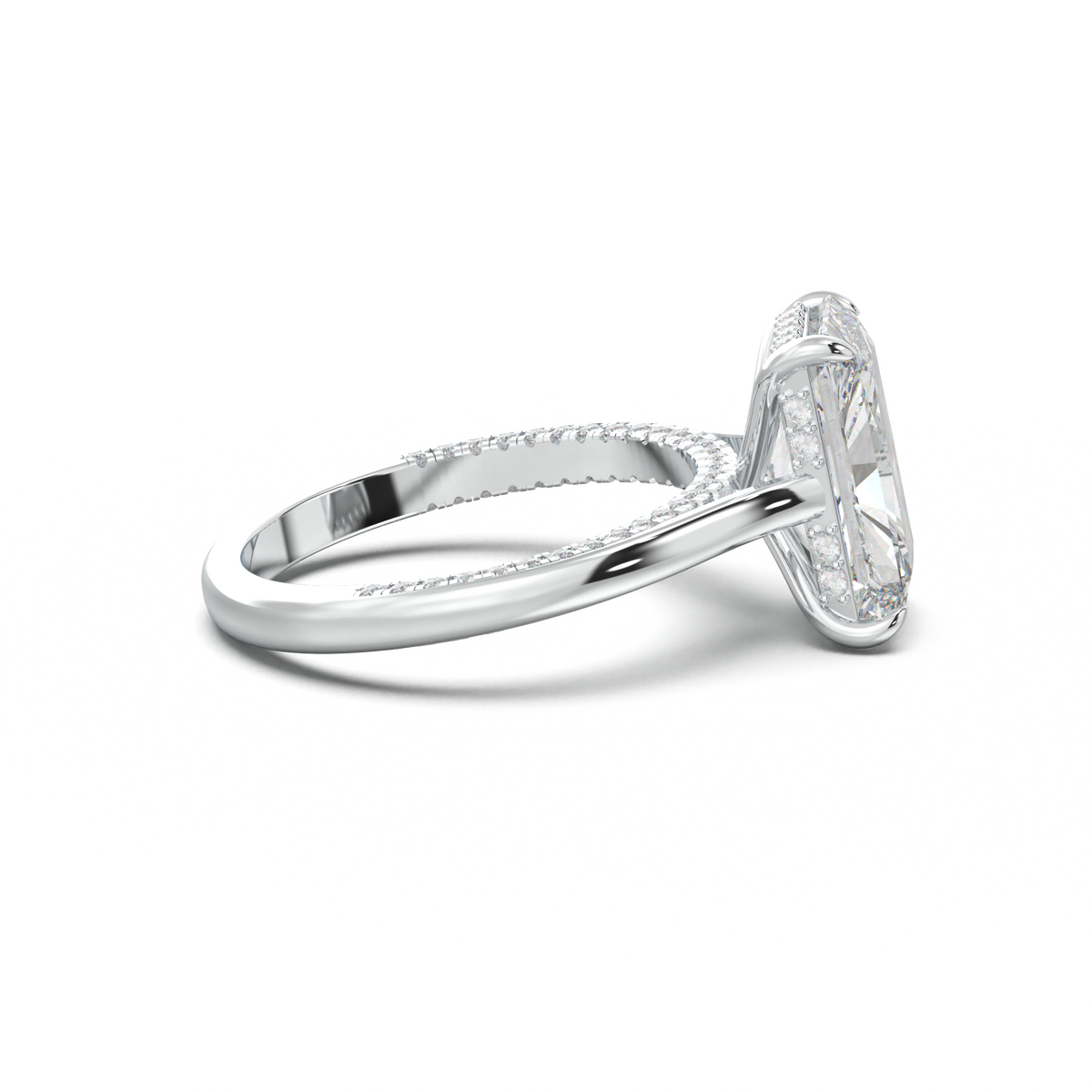 Radiant Pavé Hidden Halo Engagement Ring