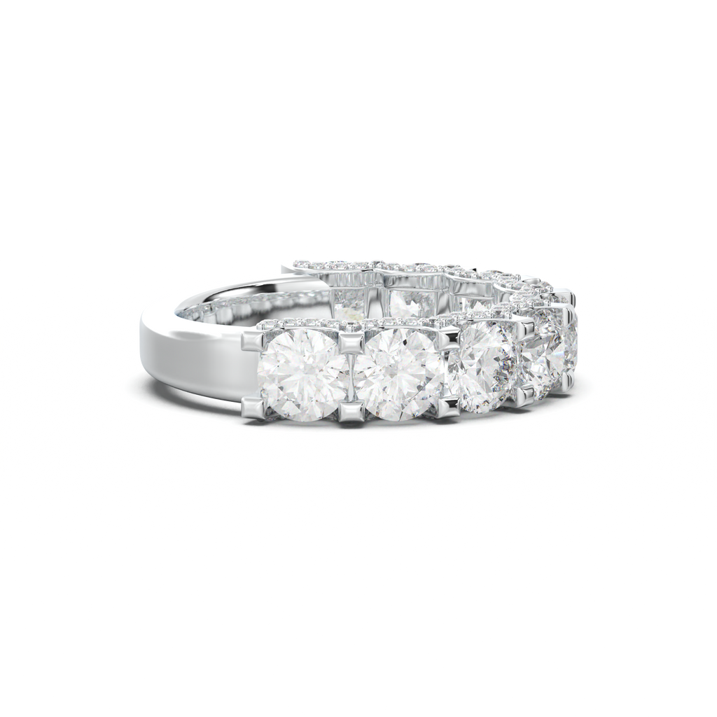 Round Diamond Pavé-Edge Wedding Band