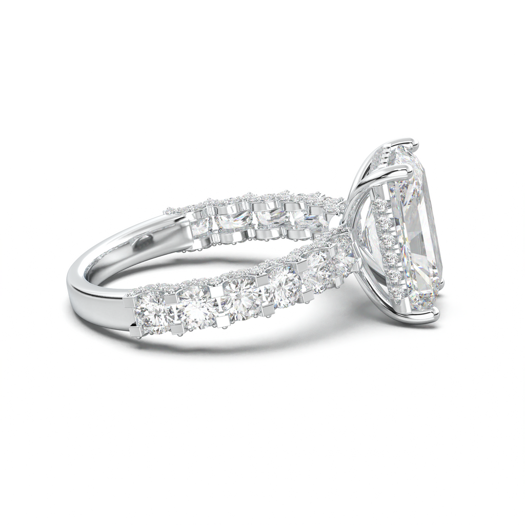Radiant Diamond Band Engagement Ring