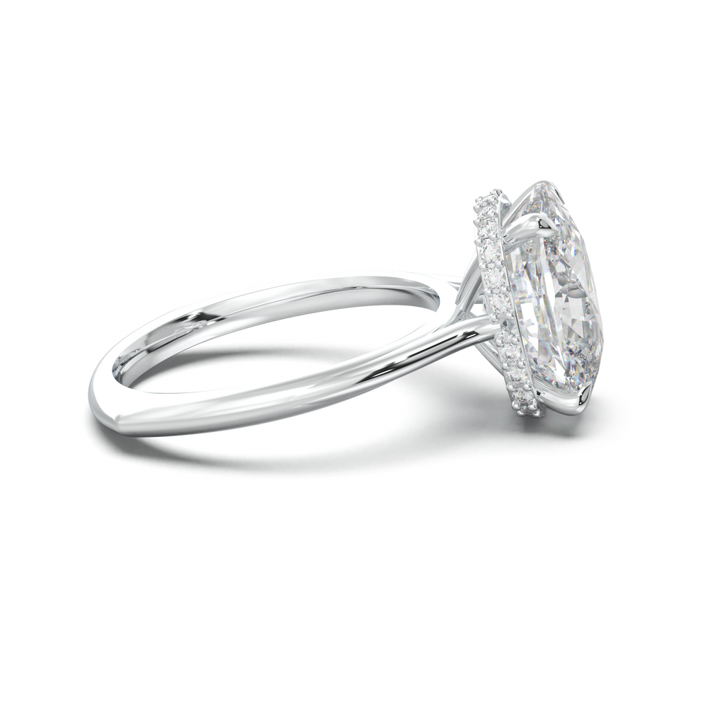 Cushion Hidden Halo Engagement Ring