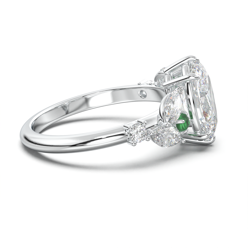 Oval Marquise-Accent Engagement Ring
