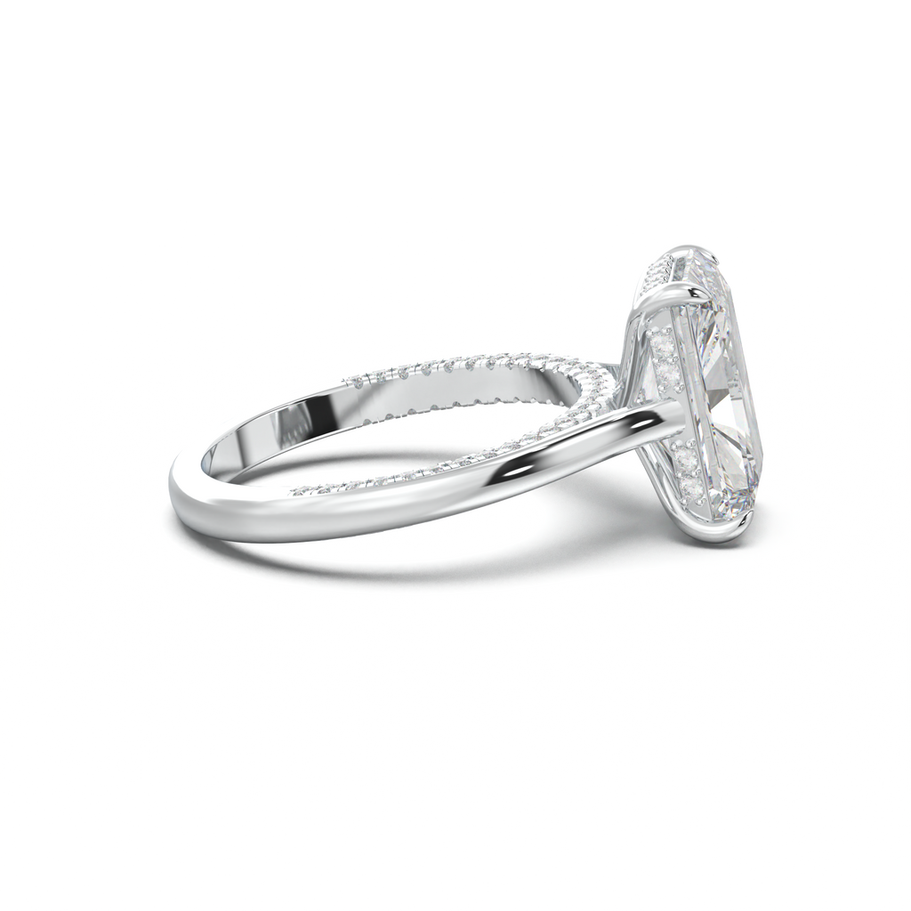 Radiant Pavé Hidden Halo Engagement Ring