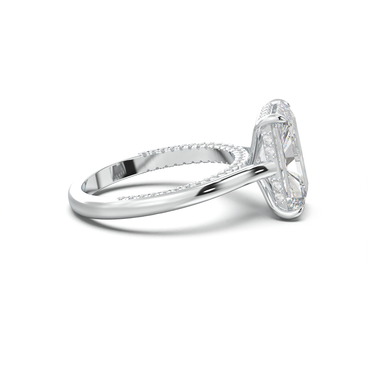 Radiant Pavé Hidden Halo Engagement Ring